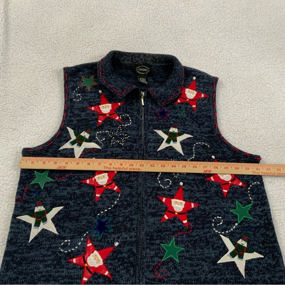 Designers Studio Originals Large Vintage Embroidered Appliqué Christmas Sweater - Picture 10 of 12